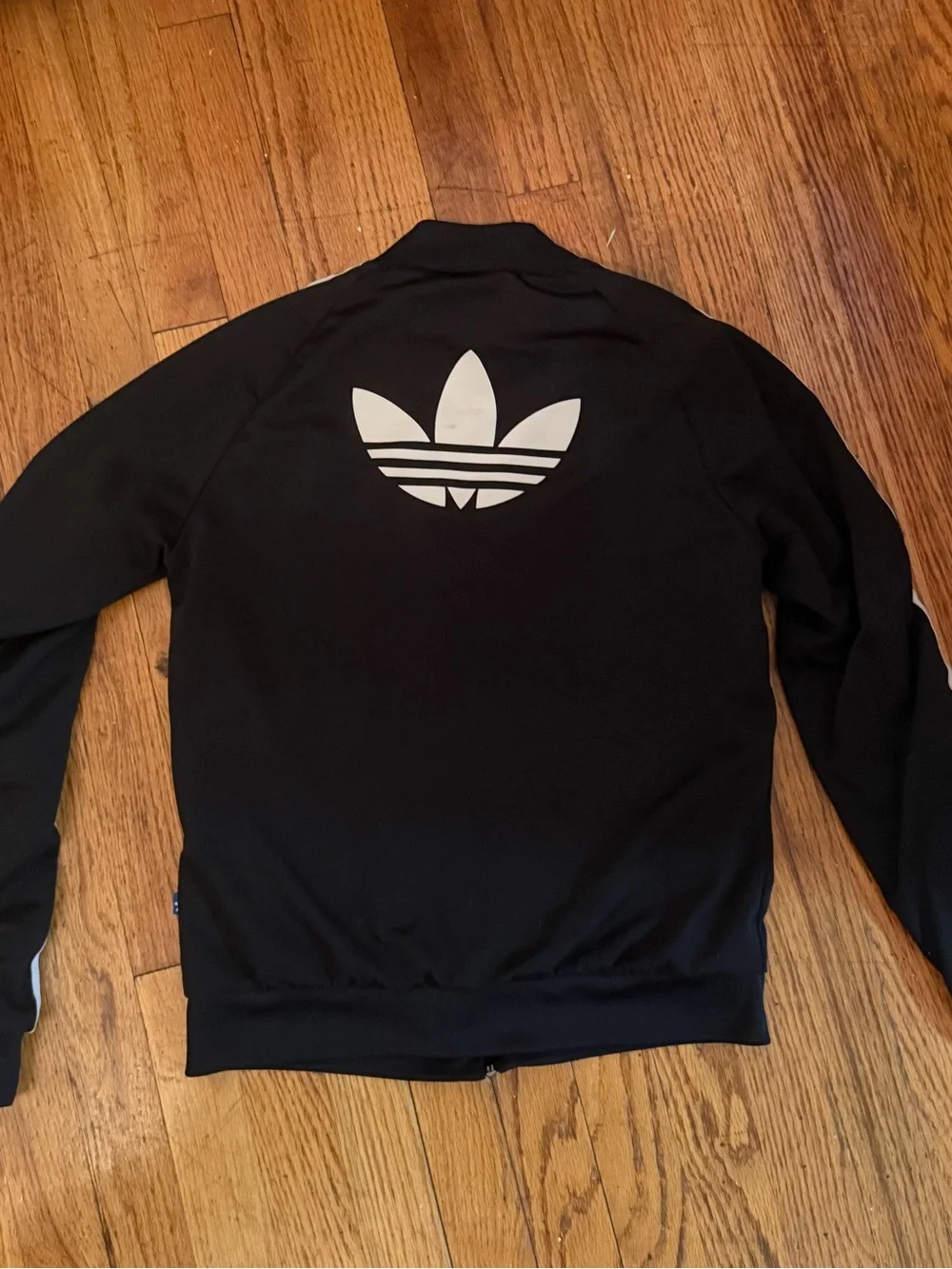 adidas Black Track Jacket with White 3-Stripes